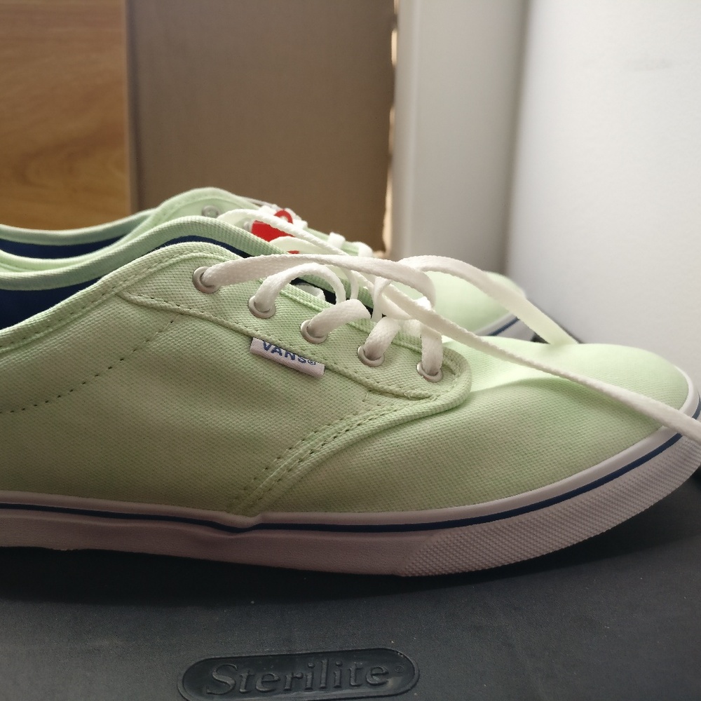 Vans Off the Wall Mint Green Canvas Lace Up Skate